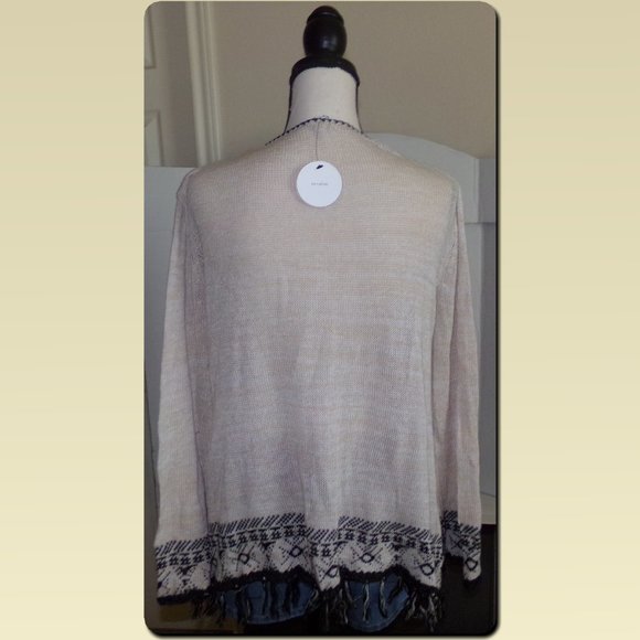 NWT! Fringe V-Neck Sweater {L3} - Picture 3 of 6